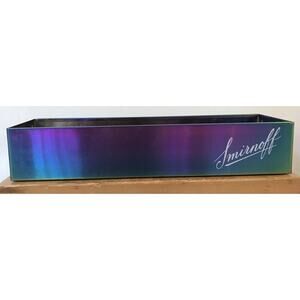 Smirnoff No 21 Rainbow Stainless Vodka Drink Holder Speed Rail Box 17.5”x5.25”
